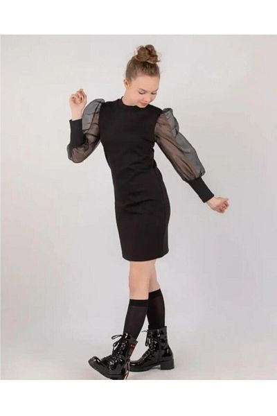 LUSANA Fata - Rochie Adolescenta Maneca Pepene Verde Rochie Seara Adolescent Maneca Baloane