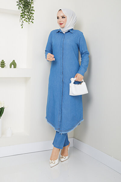 Pamuk Butik Γυναικείο Σετ Τζιν Διπλό με Παντελόνι