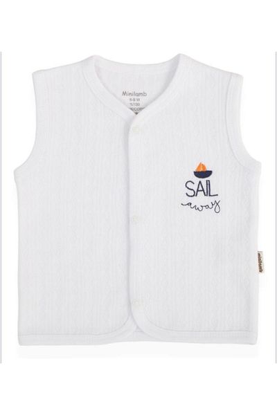 Minilamb Embroidered Combed Cotton Baby Vest