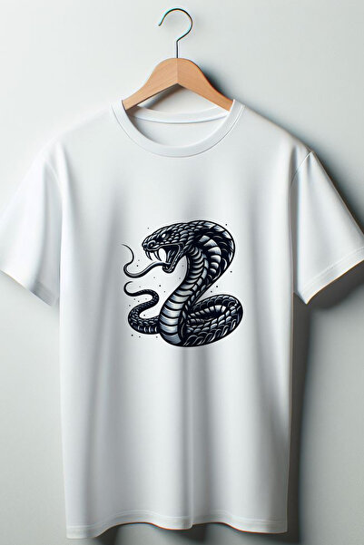 Vordevia Bela majica sa širokim izrezom i kobra printom