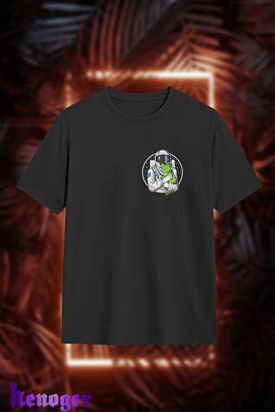 kenoger Unisex Oversize kroj - Astronaut mačka sa štampanjem T-shirt