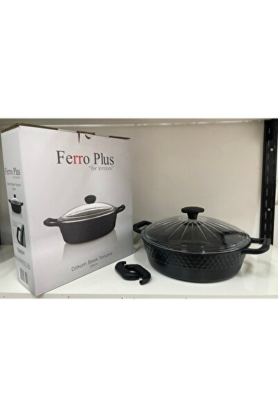 ZETMON Granit Döküm Basık Karnıyarık Pilavlık Yemeklik Tencere 28 cm Basık Te...