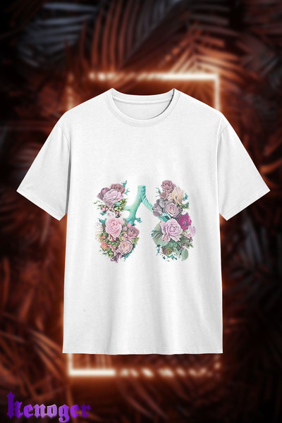 kenoger Unisex Oversize - Tricou cu imprimeu Flower Lungs