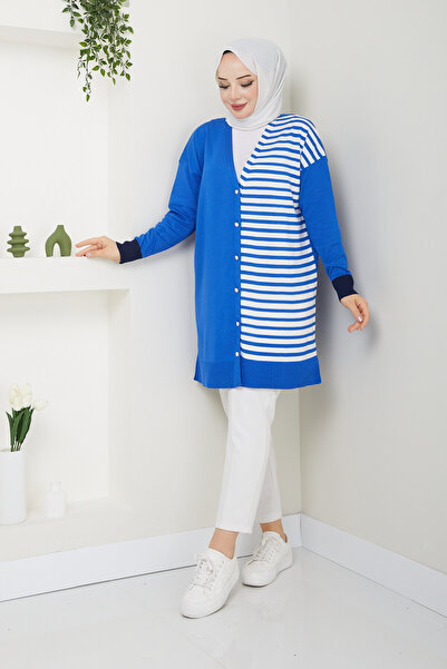 Pamuk Butik Жіночий трикотажний кардиган з мереживною стрічкою