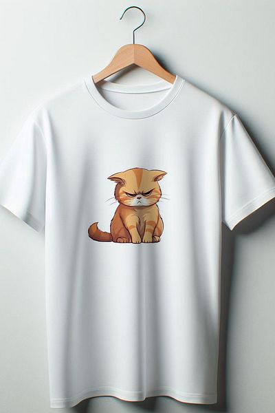 Vordevia Λευκό μπλουζάκι με στάμπα Cat Oversize Crew Neck