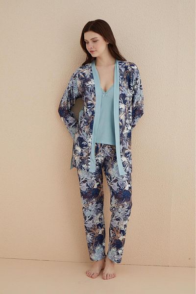 Mihra SS24 30201-06 Women's / Marla Dressing Gown Six Long Set / Mint