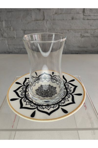 ALANYA HOME DECOR 6 Winter 170 cc Porcelain Plate Tea Set - 12 Pieces