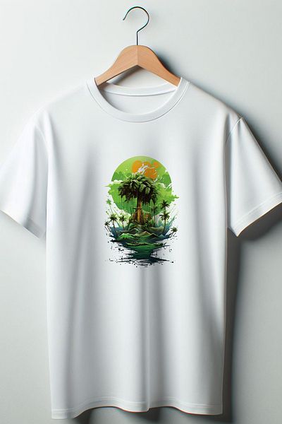 Vordevia Λευκό μπλουζάκι με στάμπα Forest Oversize Crew Neck