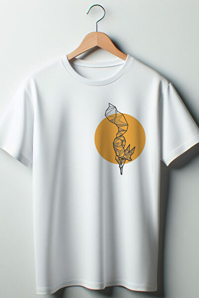 Vordevia Bela Oversize kroj Lisica Štampano okrugla kragna T-shirt