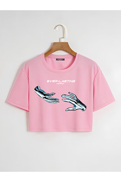 Mad&Calf Ženska večna Štampano Oversize kroj Skraćeni kroj majica