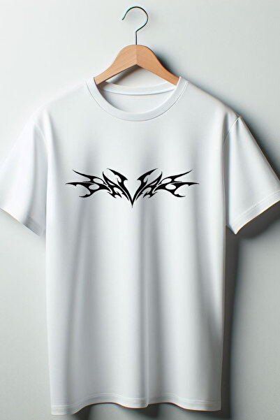 Vordevia Savage Štampano Oversize kroj okrugla kragna bela majica