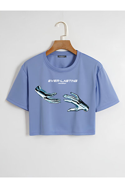 Mad&Calf Ženska večna Štampano Oversize kroj Skraćeni kroj majica