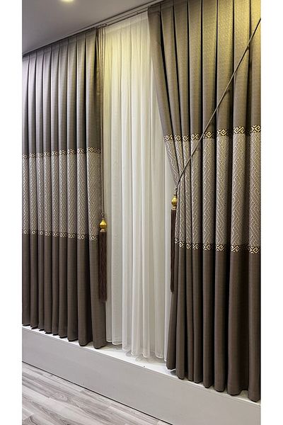 Fon Dünyası Panel Background Curtain Cappuccino Gold (Single Wing)