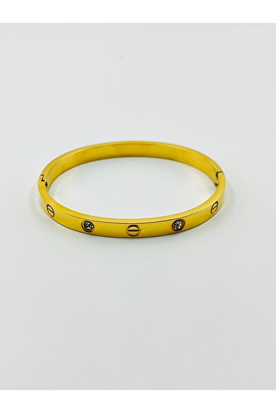 Opia JEWELRY Altın Kaplama Çelik Cartier Kadın Kelepçe Bileklik