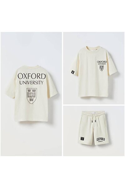 DUES BABY KİDS Brand Oxford Written Boy's Shorts Suit