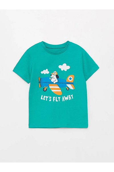 LC Waikiki LCW Baby Baby Boy T-Shirt and Shorts - Crew Neck, Short Sleeve, Printed / S3JY00Z1