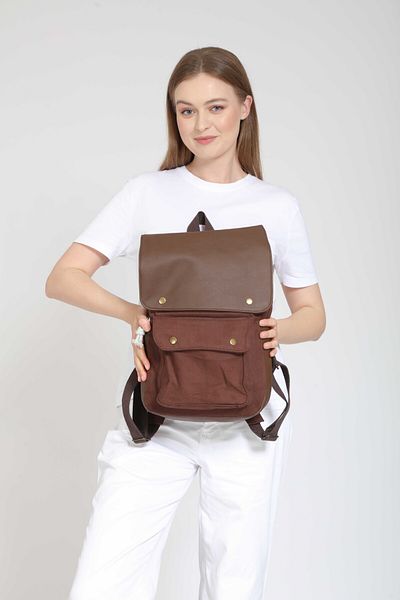 Street Bag Geronimo Leather Flap Casual Backpack - Τσάντα κάμπινγκ και ταξιδιού, Σχολική τσάντα