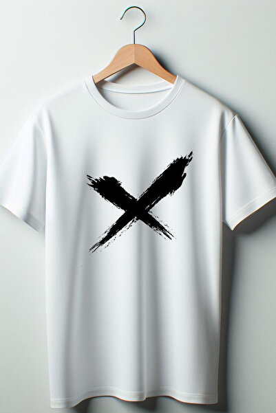 Vordevia X Štampano Oversize kroj okrugla kragna Bela majica