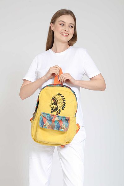 Street Bag Rucsac de călătorie zilnic nativ american cu broderie etnică - design boem