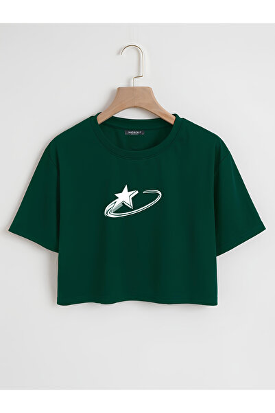 Mad&Calf Жіноча футболка Oversize Crop з принтом Falling Star