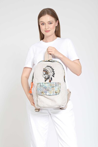 Street Bag Ethnic Embroidered Native American Daily Travel Backpack - Bohemian Design