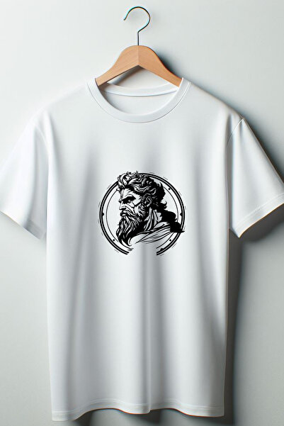 Vordevia Футболка з великим коміром і принтом Zeus, біла