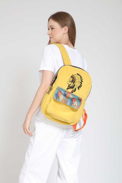 Street Bag Rucsac de călătorie zilnic nativ american cu broderie etnică - design boem