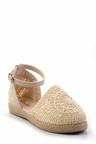 VERA LİFE Women's Knitted Espadrille with Wrist Tie