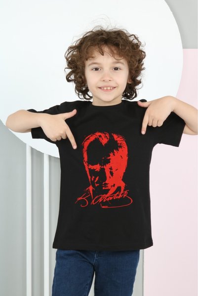 ixoskids club Ataturk Printed Girls' and Boys' Short Sleeve T-Shirt Minah-08090001