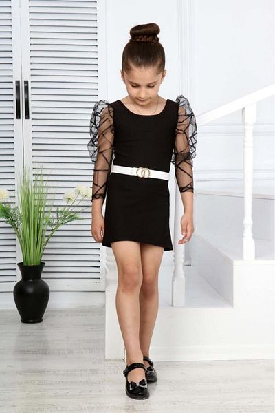 ixoskids club Girl's Dress-u Collar Long Sleeve Graduation-birthday-dress for Special Occasions Minah-06130009