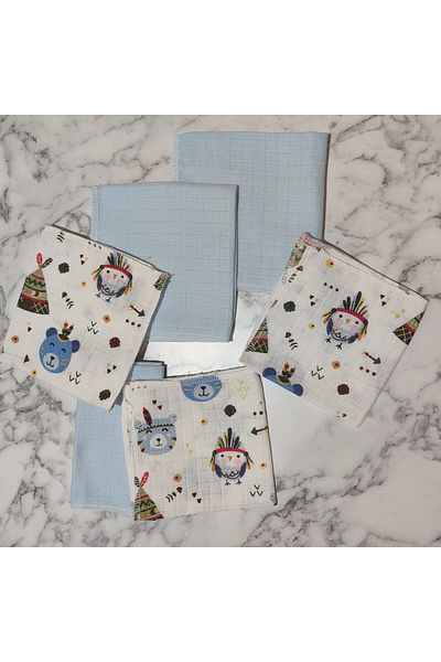 Alpıno 6 Pieces Baby Mouth Wipes - 100% Cotton Muslin