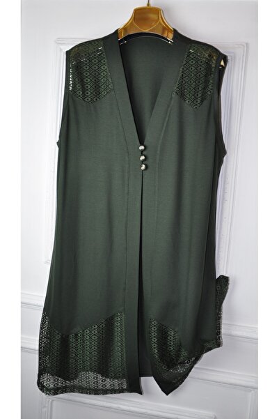 elma abone Plus Size Laced Pene Vest