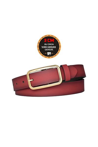GoDeri 100% piele naturală, cu cataramă de culoare aurie Cureaua pentru femeie Puppy 3 cm, centură pentru pantaloni, 3cmkdn50