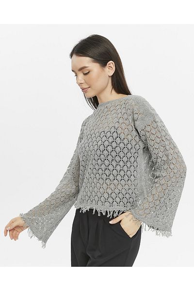KNİTİCAL TEKSTİL knitical Bolero shams Cream Crop Blouse Openwork Knitwear Knitted