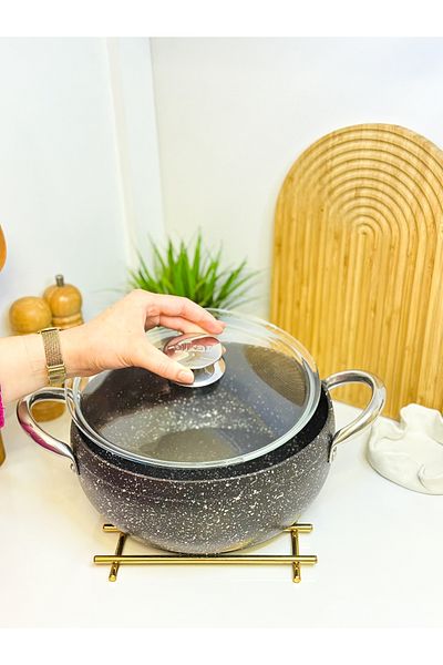 FİTHOME 24 CM Ultra Granite Coating Can Enter The Oven Crush Deep Pot
