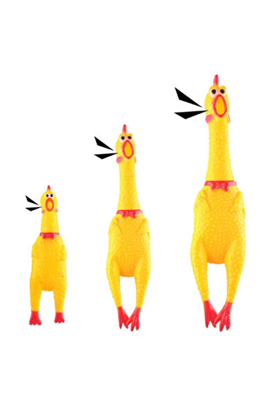 CNGZSHOP Ses Çıkaran Çığlık Atan Komik Tavuk Kedi Köpek Oyuncağı 30 cm