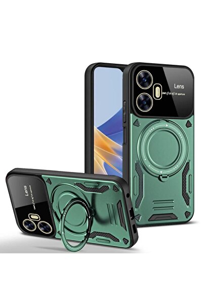 Rivor Realme C55 İçin Kılıf Kamera Lens Korumalı Magsafe Destekli Manyetik Ha...