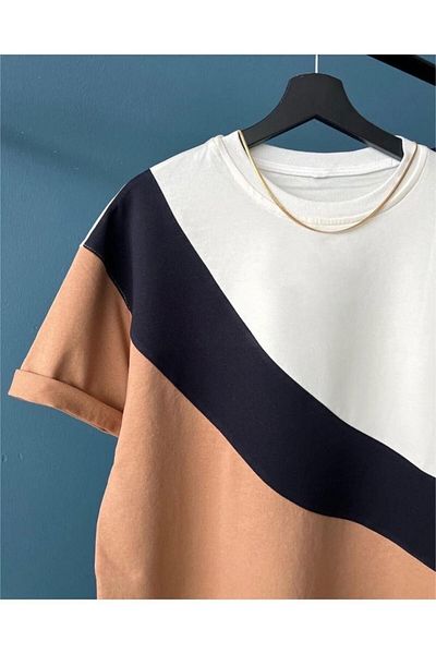 Machetta Μπλουζάκι Unisex Beige Crew Neck Oversize