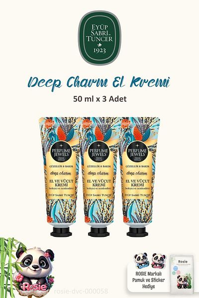 Eyüp Sabri Tuncer Eyüp Sabri Tunce Deep Charm - 50ml Hand Cream and 60pcs ROSIE Cleansing Cotton Set of 3