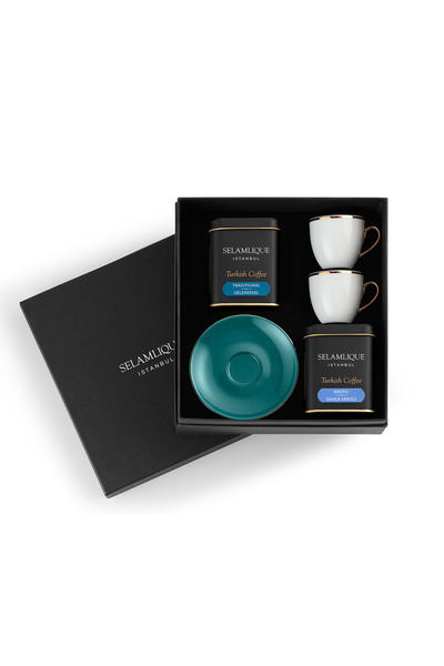 Selamlique Türk Kahvesi ve Classic Turquoise Fincan Seti