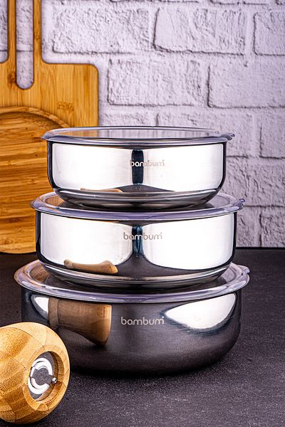 Bambum Rose Steel - 3-Piece Storage Container (14-16-18 Cm)