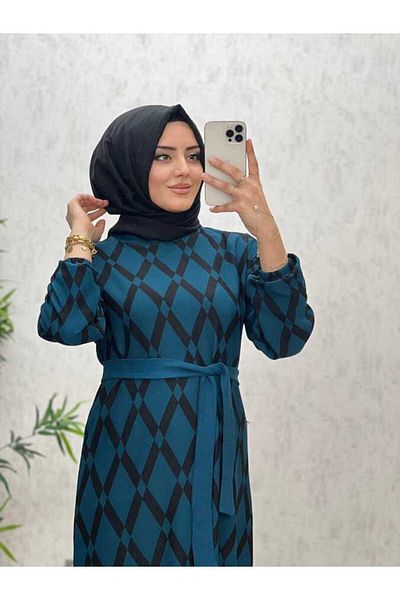 azzebutik 6390 Beren Dress - K65 Petrol Color