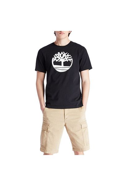 Timberland Tricou negru cu gât crew pentru bărbați Kennebec River Tree