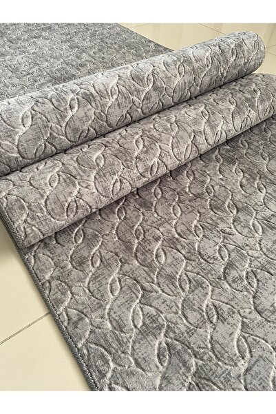 Alya Home Kaymaz Taban Yıkanabilir Yüksek Kalite  Kesme Halı Yolluk Lüx Antrasit