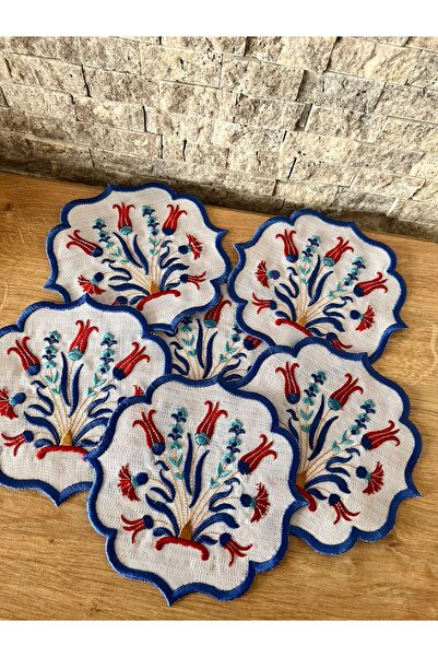 Nakışkonsept Șervețel de cocktail 6 LI cu model de faianță brodat