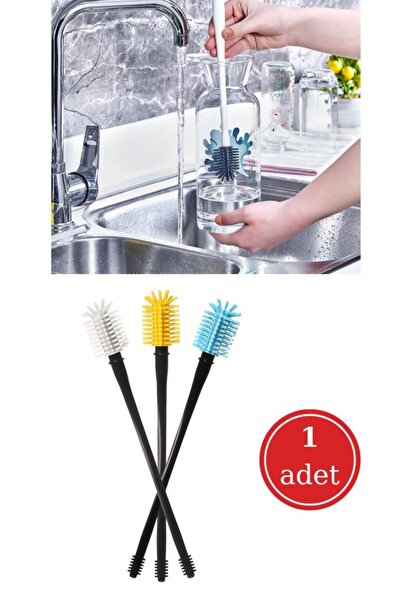 Flosoft Biberon Emzik Temizleme Fırçası, Suluk Sürahi Şişe Termos Silikon Temizlik Fırçası 1 Adet