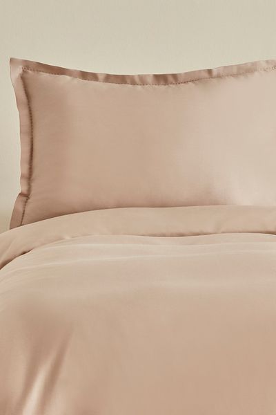 Karaca Home Weena Beige Double Crepe Duvet Cover and Jacquard Pique Set