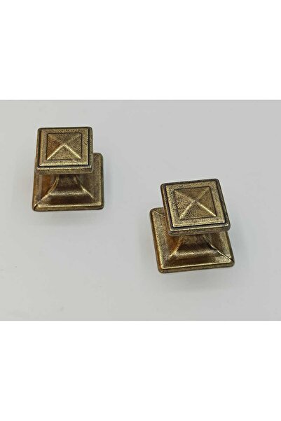 YAREN METAL زر القلعة أصفر عتيق (1 قطعة)