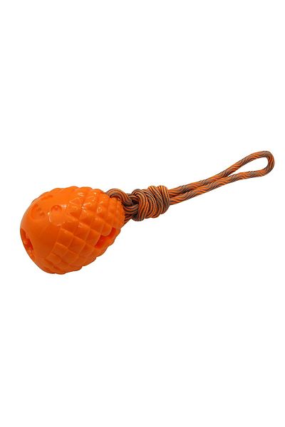 Gimdog Pine Cone Shaped Dog Treat Toy Orange