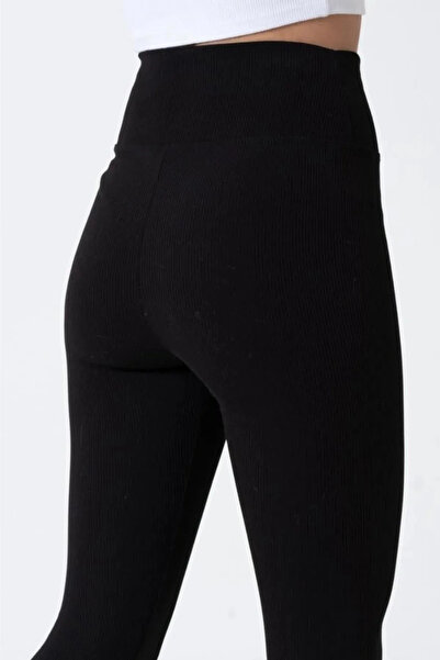 JILLY Trkmn Μαύρο Φυτιλένιο Ψηλόμεσο Άνετο Ελαστικό Καλσόν